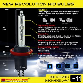 55W H8/H9/H11(they are same) Heavy Duty HID Xenon Replacement Bulbs (Pack of 2)